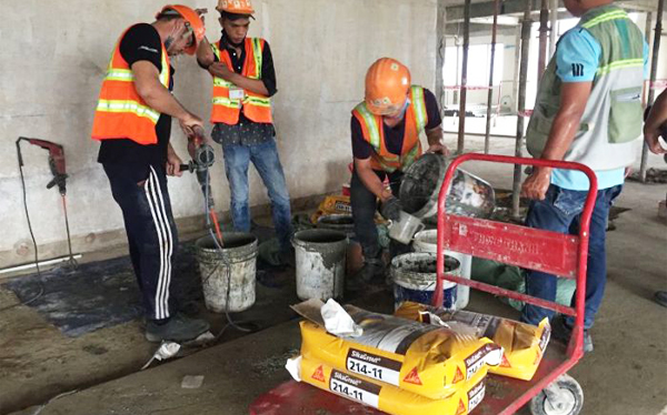 Quy trình thi công vữa rót Sika Grout